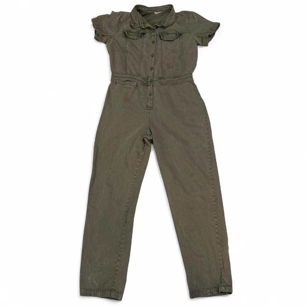 YFB Young, Fabulous & Broke Olive Green Denim Jumpsuit